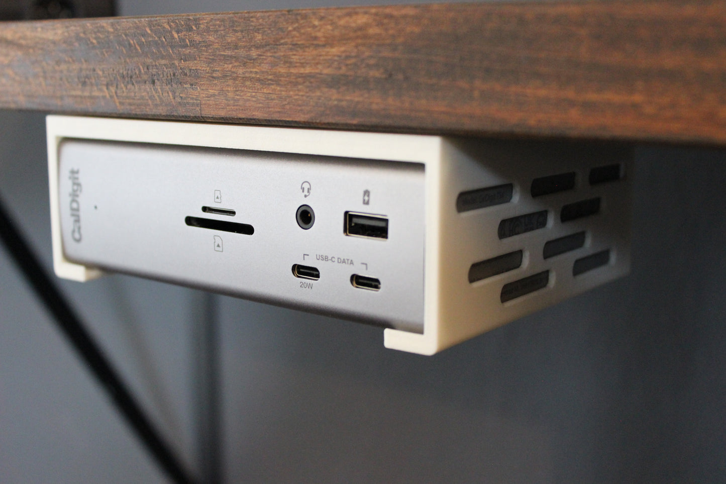 Minimal Under Desk Mount for CalDigit Thunderbolt 4 Dock (TB4) 3D Printed